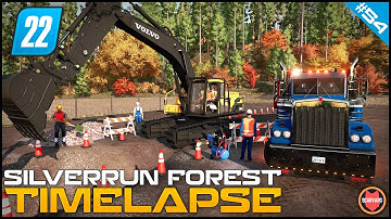 🇺🇸 Digging Hole For Pipework Using Volvo Excavator - Public Works ⭐ FS22 Silverrun Forest Timelapse