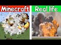 Minecraft VS Realistic minecraft (explosion)