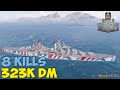 World of WarShips | Minotaur | 8 KILLS | 323K Damage - Replay Gameplay 4K 60 fps