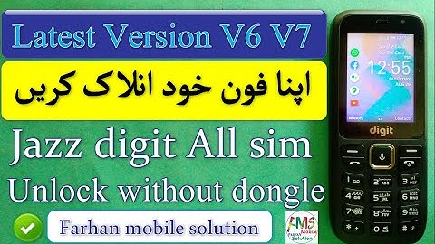 JAzz Digit 4g Mobile Unlock All Sim Without Box Without Dongle New Version V6 / V7