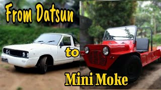 Datsun transformation to mini moke // mini moke homemade // mini jeep