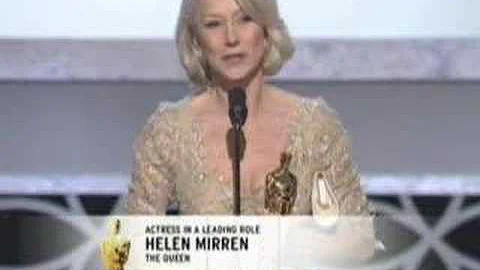 Helen Mirren winning an Oscar for "The Queen"
