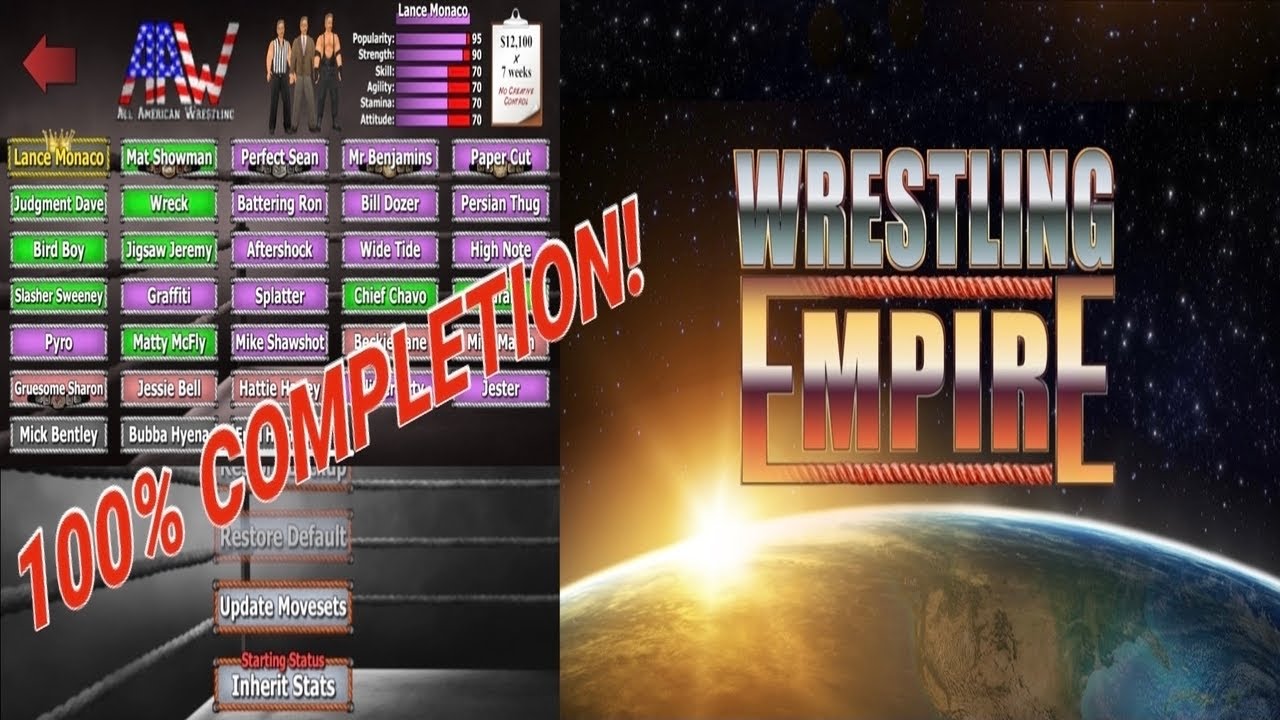 HOW TO GET 100 COMPLETION *QUICKLY* WRESTLING EMPIRE YouTube