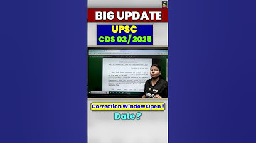 Big Update! 🔥 CDS 2 2025 Correction Window Open #cds #cds2025 #upsc #cdscorrection