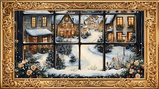 Winter Village Through The Window |  Frame TV Art | 4K Ambient Artwork | 2 Hours screenshot 5