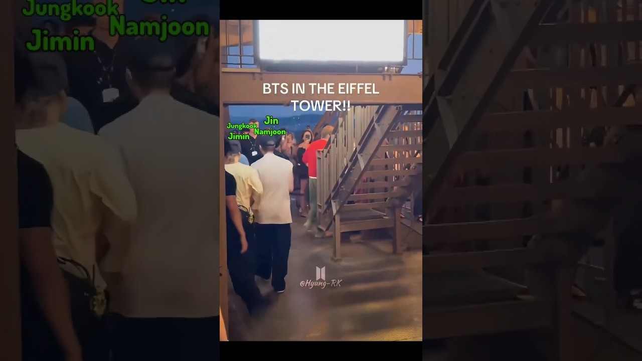 Watch BTS members inside the Eiffel Tower🗼💜 on YouTube Watch BTS members inside the Eiffel Tower🗼💜 on YouTube