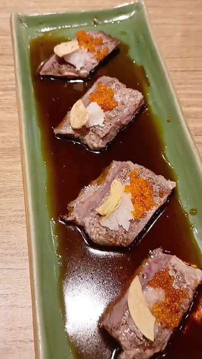 Enjoy every bite of Gyu Tataki, Nabeyaki Udon & Salmon Cheese Roll #shorts