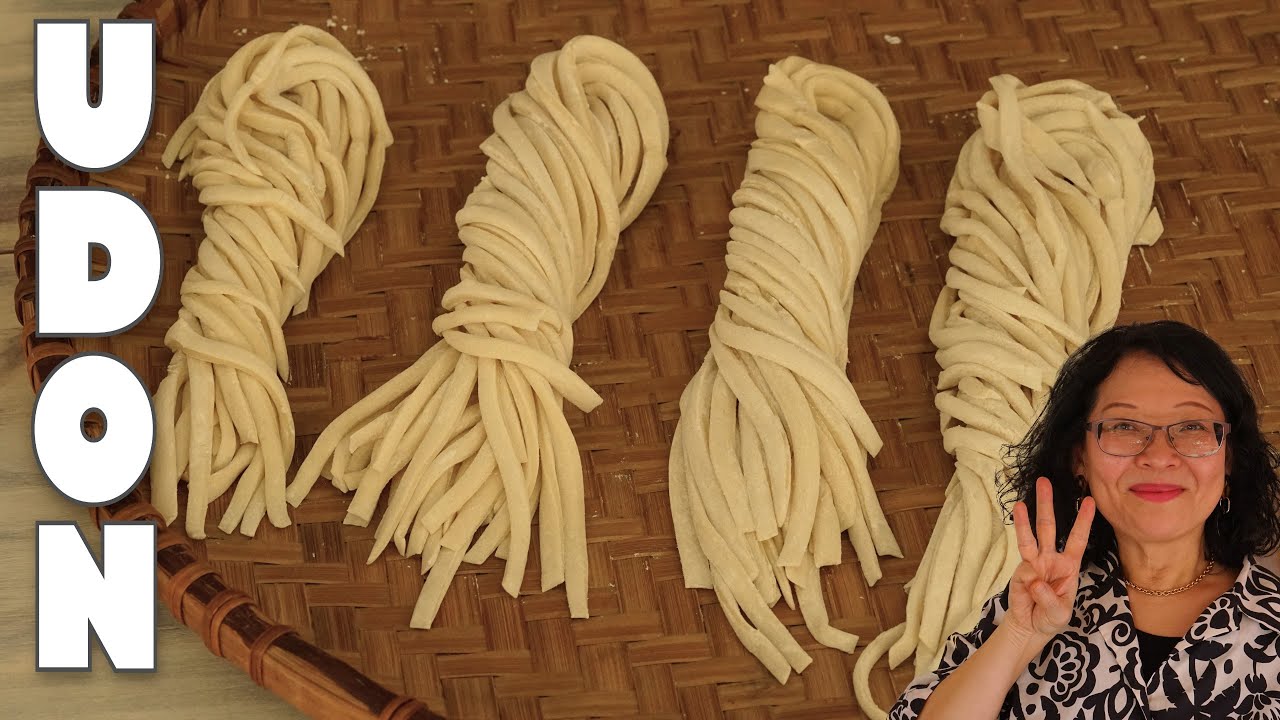 Homemade UDON noodles 3 ingredients easy kneading with the feet soft and chewy texture