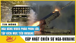 Bộ Quốc Phòng Nga tung video pháo phản lực nhiệt áp TOS-1A phá hủy kho đạn của Ukraine | TV24h