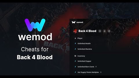 WEMOD Trainer Cheats For Back 4 Blood #unlimitedhealth #unlimitedammo #noreload #onehitkill