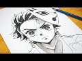 How to draw tanjiro kamado demon slayer  kimetsu no yaiba