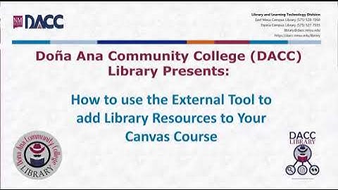 How to use the External Tool to add Library Resources to Your Canvas Course