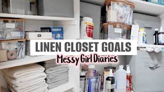 Messy Girl Diaries: Small Linen Closet Declutter + Satisfying Organization 🤍