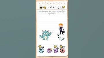 Help him see the time which is 9:00 right now | Brain🧠out 1 | Level 423 #brainout #subscribe #shorts