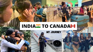 INDIA🇮🇳TO CANADA🇨🇦| airport vlog ✈️ | flight experience and some emotions🥲 | Manvi Gangwani