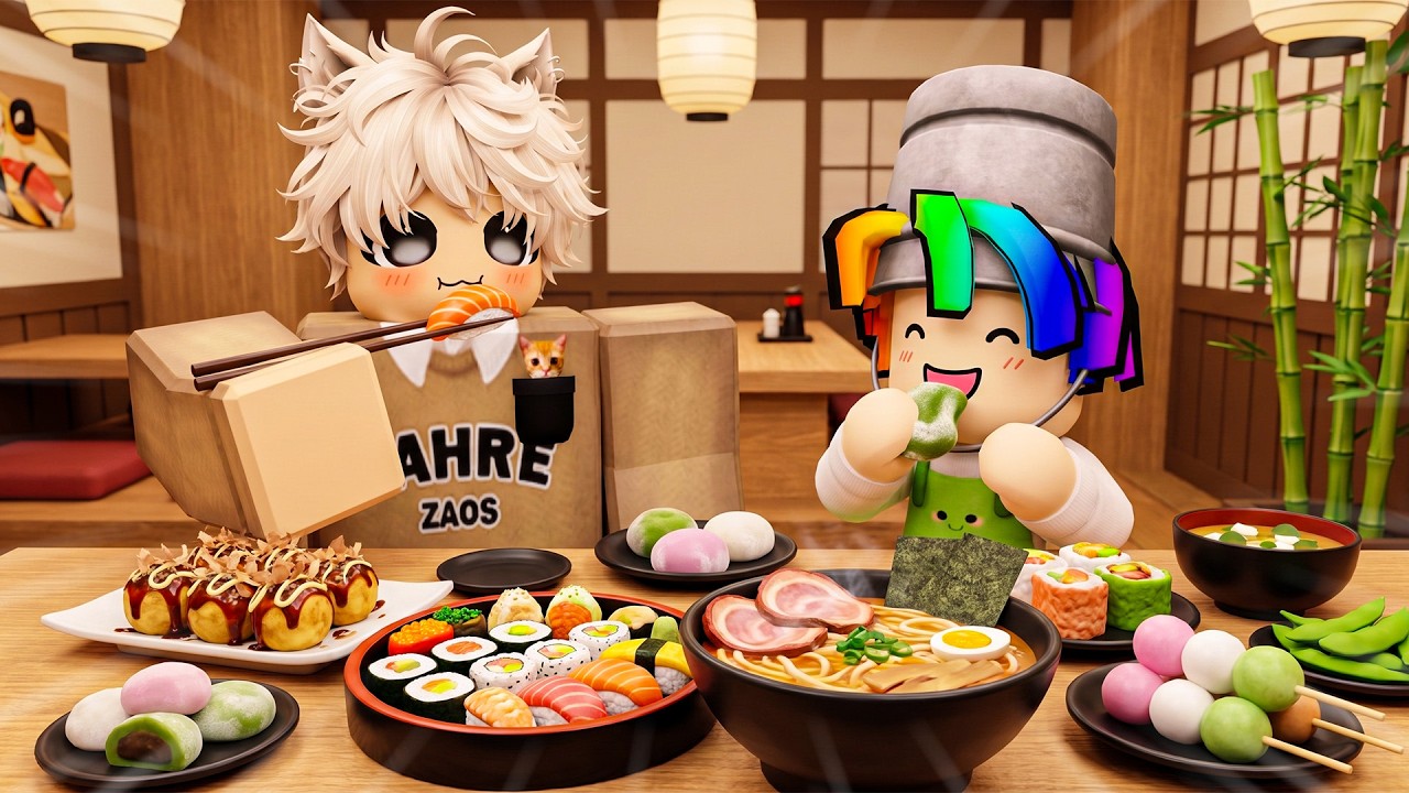 DUNDUN & LEMON ASMR MUKBANG MAKANAN JEPANG PALING LEZAT DI ROBLOX!