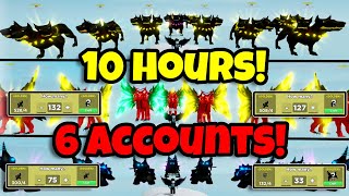 Clicker Simulator Hell Island Update! But... 10 Hours on 6 Accounts! (Roblox)