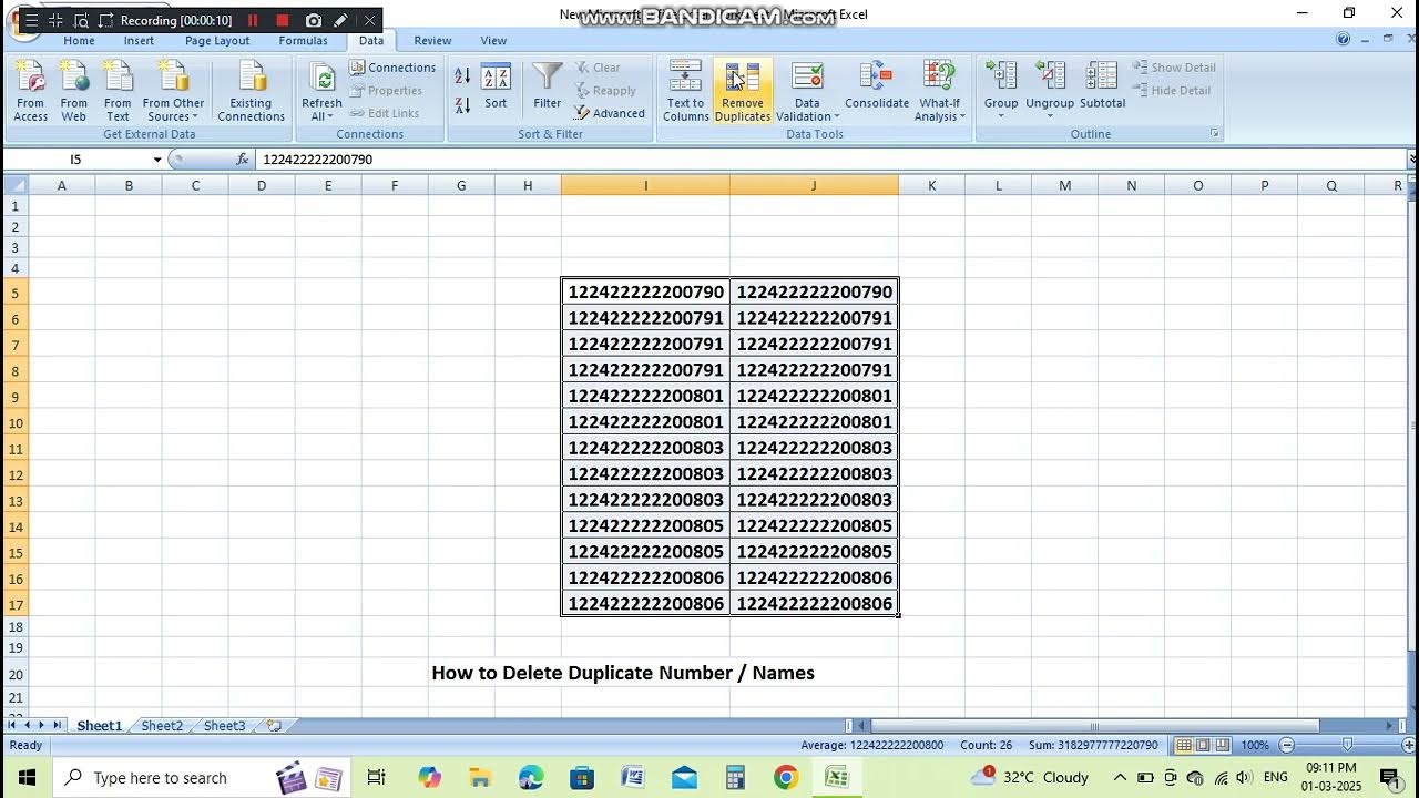 How to Remove Duplicates Numbers and names in Microsoft Excel - YouTube