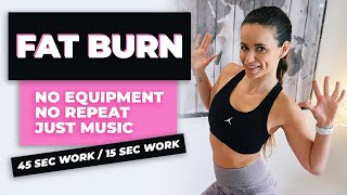 Intense FAT BURN Home Workout , NO EQUIPMENT, exercise to lose weight & get flat stomach, flat abs