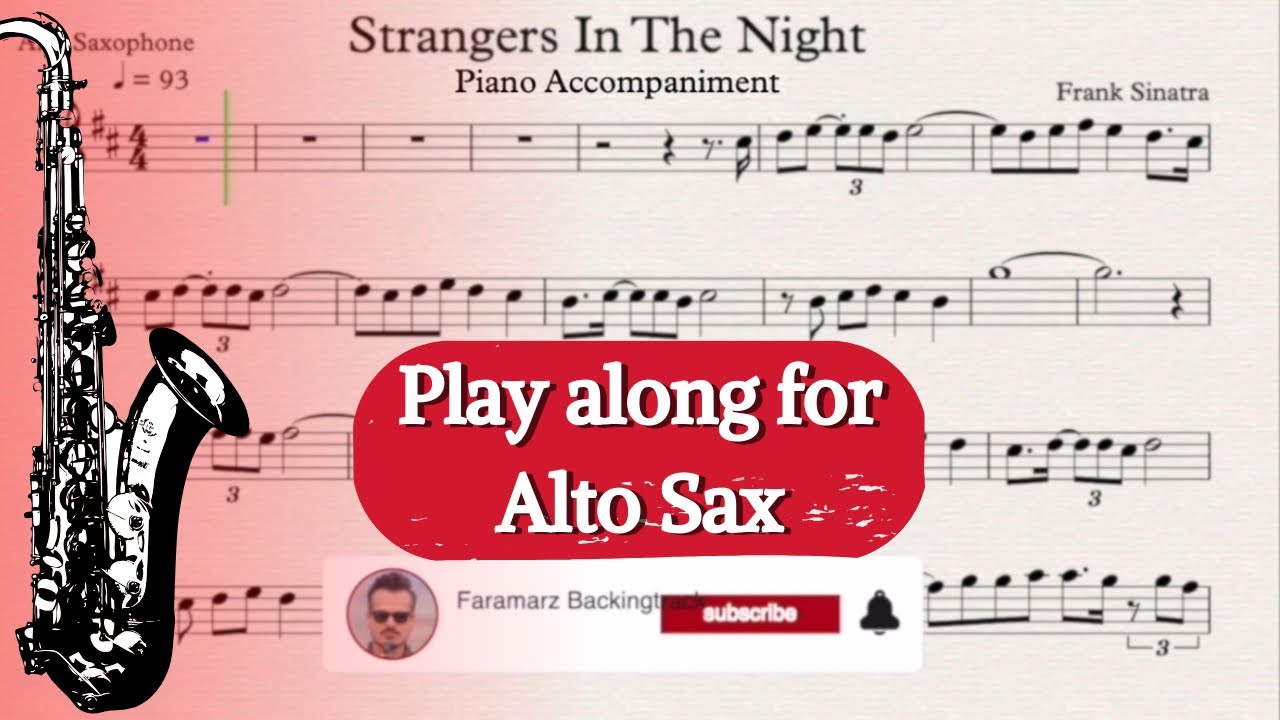 Strangers in the night - Frank Sinatra (Piano) | Play along for Alto Saxophone