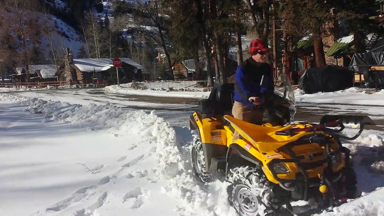 Can AM ATV Snow Plow YouTube