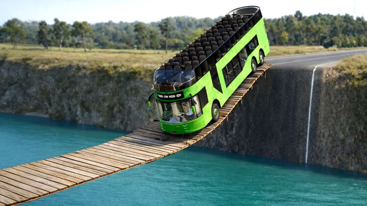 Cars vs Suspension Bridge Challenge #11 in BeamNG Drive!