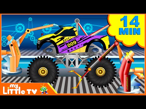 Monster Truck  Car Wash Videos and Kids Learning 