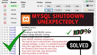[Fixed] Error: Xampp Error Mysql Shutdown Unexpectedly WithIn 2 Min [2022 Update]