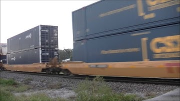 CSX 5484, 5349, 204, Fast moving Intermodal. Plant City Florida