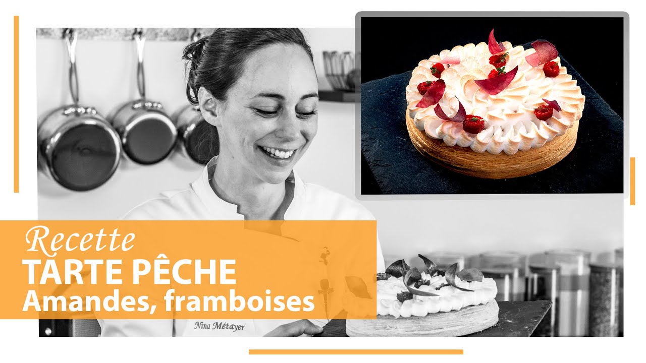 Recette Tarte Feuilletee Peche Amande Framboise Youtube