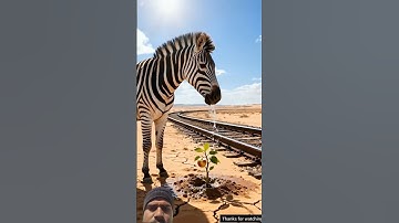 Zebra saved apple tree from drying up by watering it😭🍎 #ai #tree #save #zebra