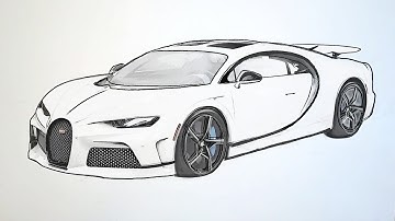 How To Draw a Bugatti Chiron 🔥🔥