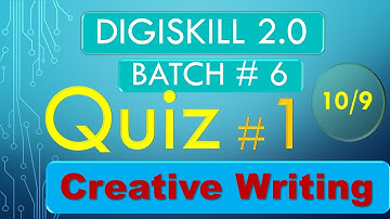 Quiz 1 Creative Writing Batch 6 #DigiSkill Creative Writing Quiz 1#CRW Quiz 1 #creativewritingquiz1