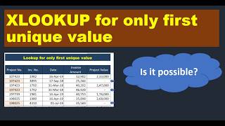 Excel Lookup Only First Unique Value | Avoid Duplicate Results (Advanced Lookup Trick)