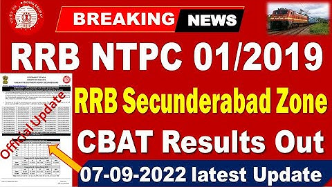 RRB NTPC Secunderabad CBAT Results Out, Cutoff marks for all Railway  Aspirants  by SRINIVASMech
