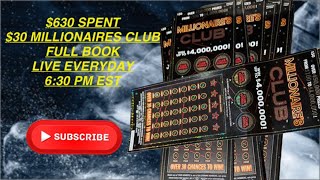 Full Book of Michigan Lottery Ticket $30 Millionaires Club! Joining The Club Tonight!