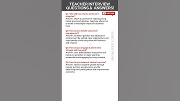 Teacher Interview Questions and Answers | Interview Questions and Answers for Teachers