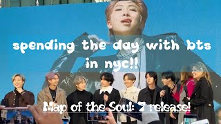 spending the day with bts in nyc for map of the soul: 7! (i was on the today show&amp;mtv)