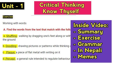 Class 12 English Chapter 1 Critical Thinking (Know Thyself) Exercise & Summary with Free PDF