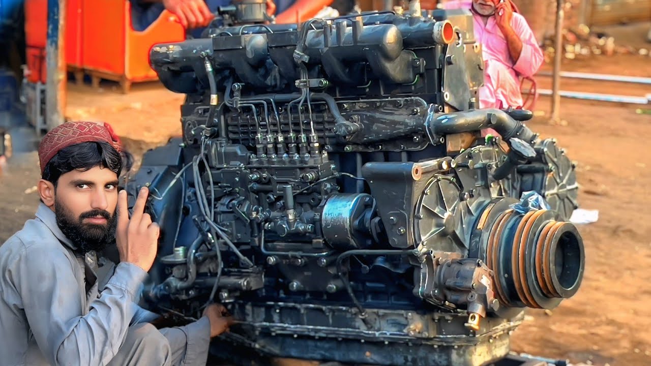 due to over date oil change bus engine assembly stuck by repair genius ...