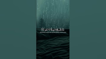 وَأَن لَّيْسَ لِلإنسَانِ إلاَّ مَا سَعَى‏ | سورة النجم | بصوت القارئ ادريس ابكر