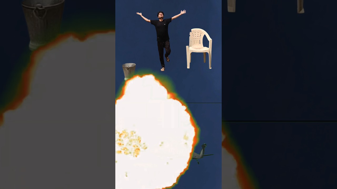 man flying with chair VFX magic 😱