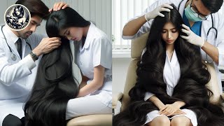 Beautiful Long Hairplay With The Nurse