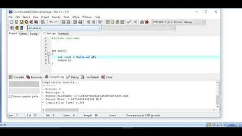 hello world program in C++ C Plus Plus using Dev-C++ Part 1