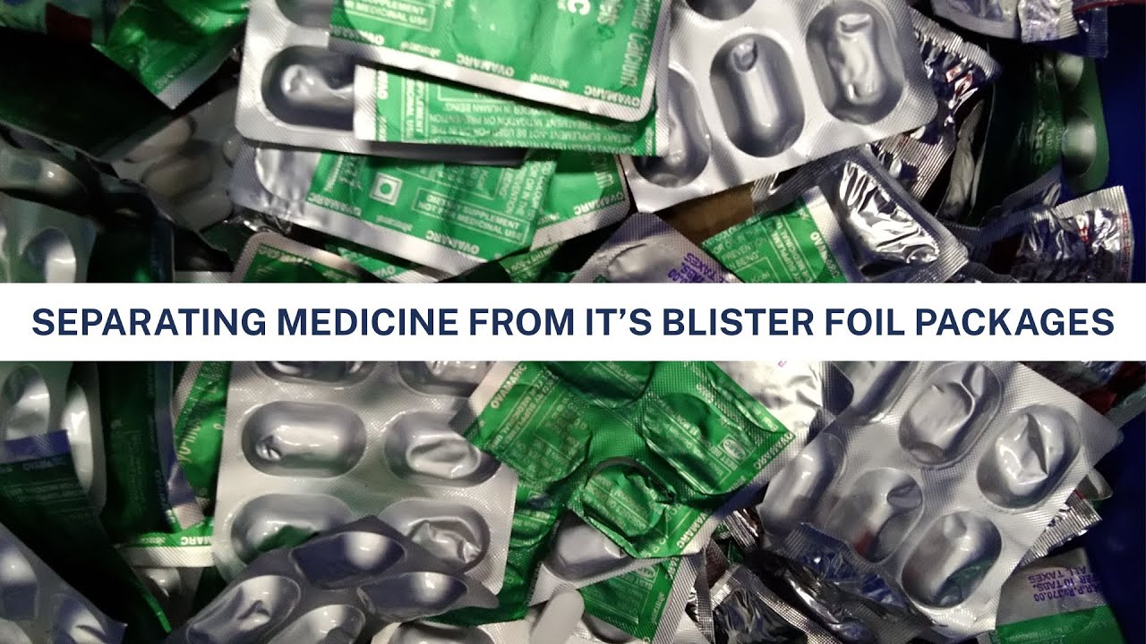 Separating Medicines from it's blister foils for easy recycling | Medicine Packets Shredding Machine
