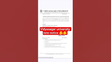 Vidyasagar university new notice🥵🥵#shorts #education