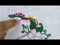 Amazing Hand Embroidery Beautiful border Line Embroidery Design for Beginner