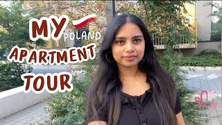 My Apartment Tour in Poland 🇵🇱🏠💜| Poland vlog | ₹53000 rented apartment | Indian in Poland