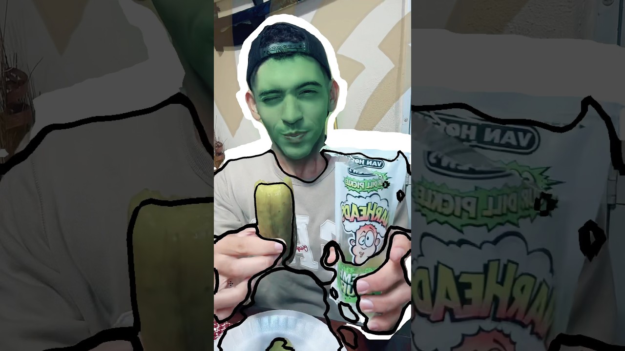 Sour pickle Challenge! Crazy flavor #comida #food #puertorico #florida #mukbang #challenge