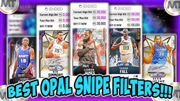 NBA2K20 BEST GALAXY OPAL SNIPE FILTERS!!! USE THESE TO MAKE MILLIONS OF MT FAST!!! SNIPE BEST OPALS
